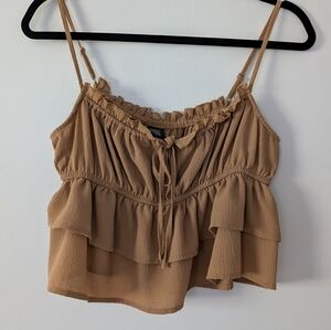 Wild Fable Crop Tank Ruffles Peplum Medium